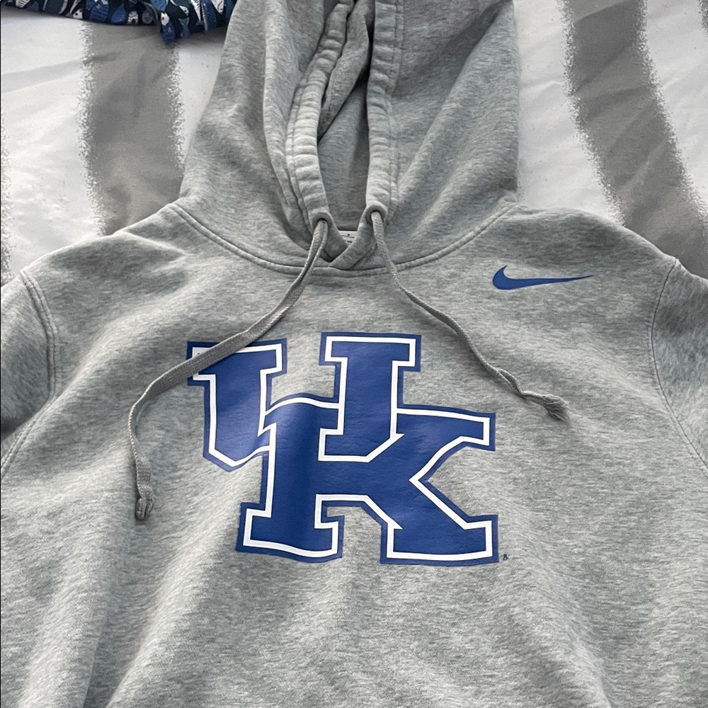 Nike Heather Gray Hoodie with Blue UK Emblem